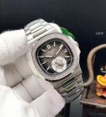 Patek Philippe Nautilus Replica Watch Stainless Steel Diamond Bezel
